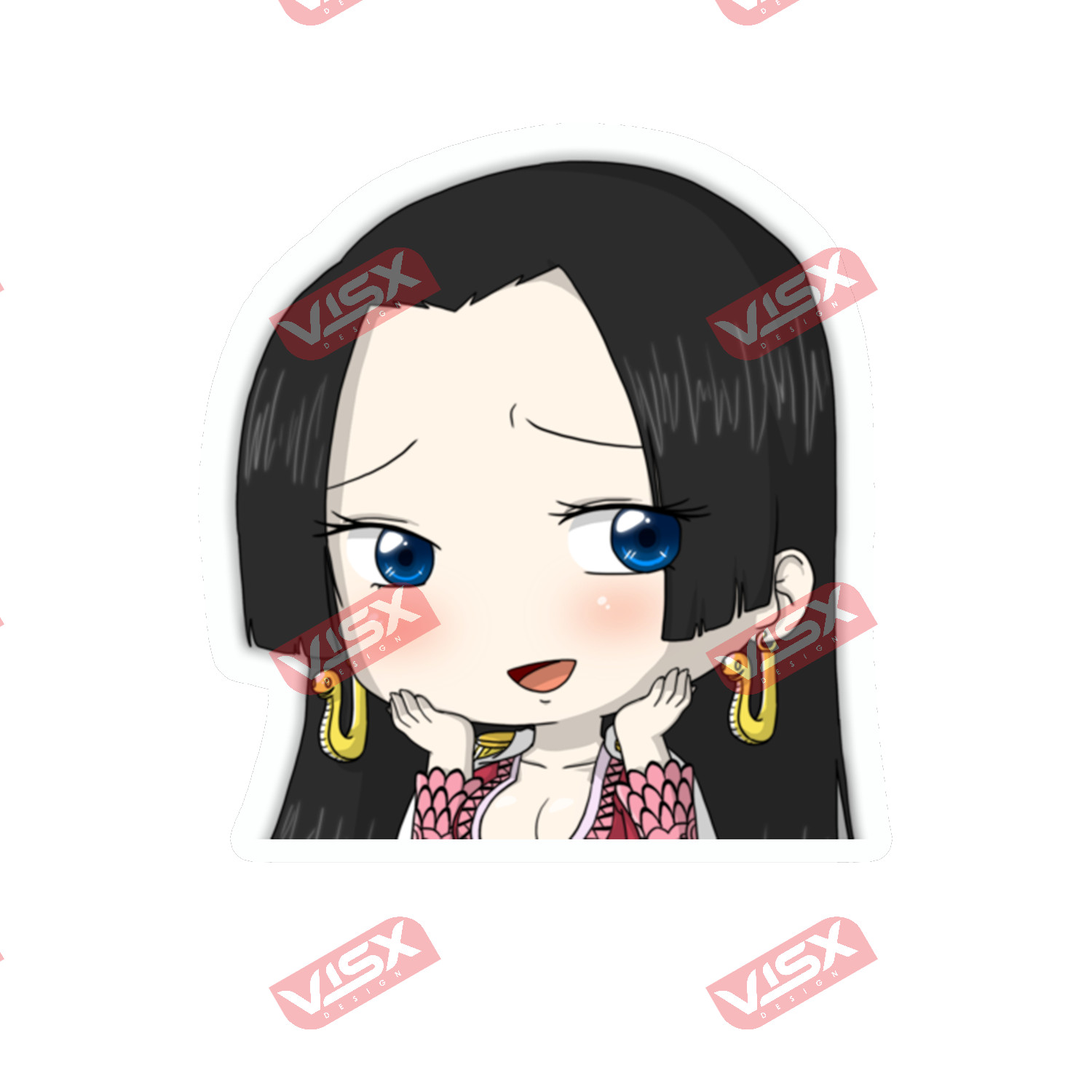 Boa Hancock One Piece Anime Bumper Sticker Peeker Cute Car Decal Vinyl Waifu