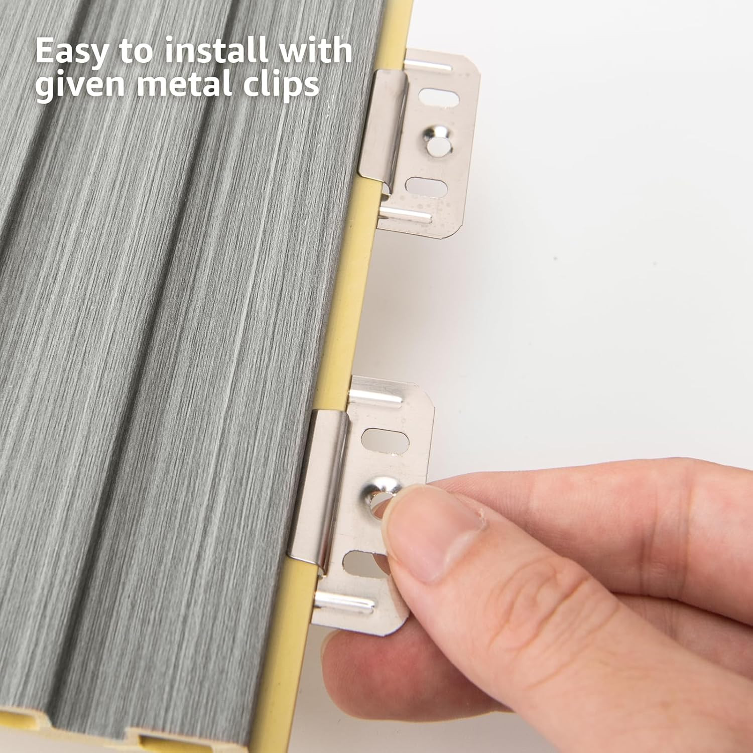 WPC Soundproof 3D Slat Wall Panels – Gray Oak, 8-Pack, 96×6 In.