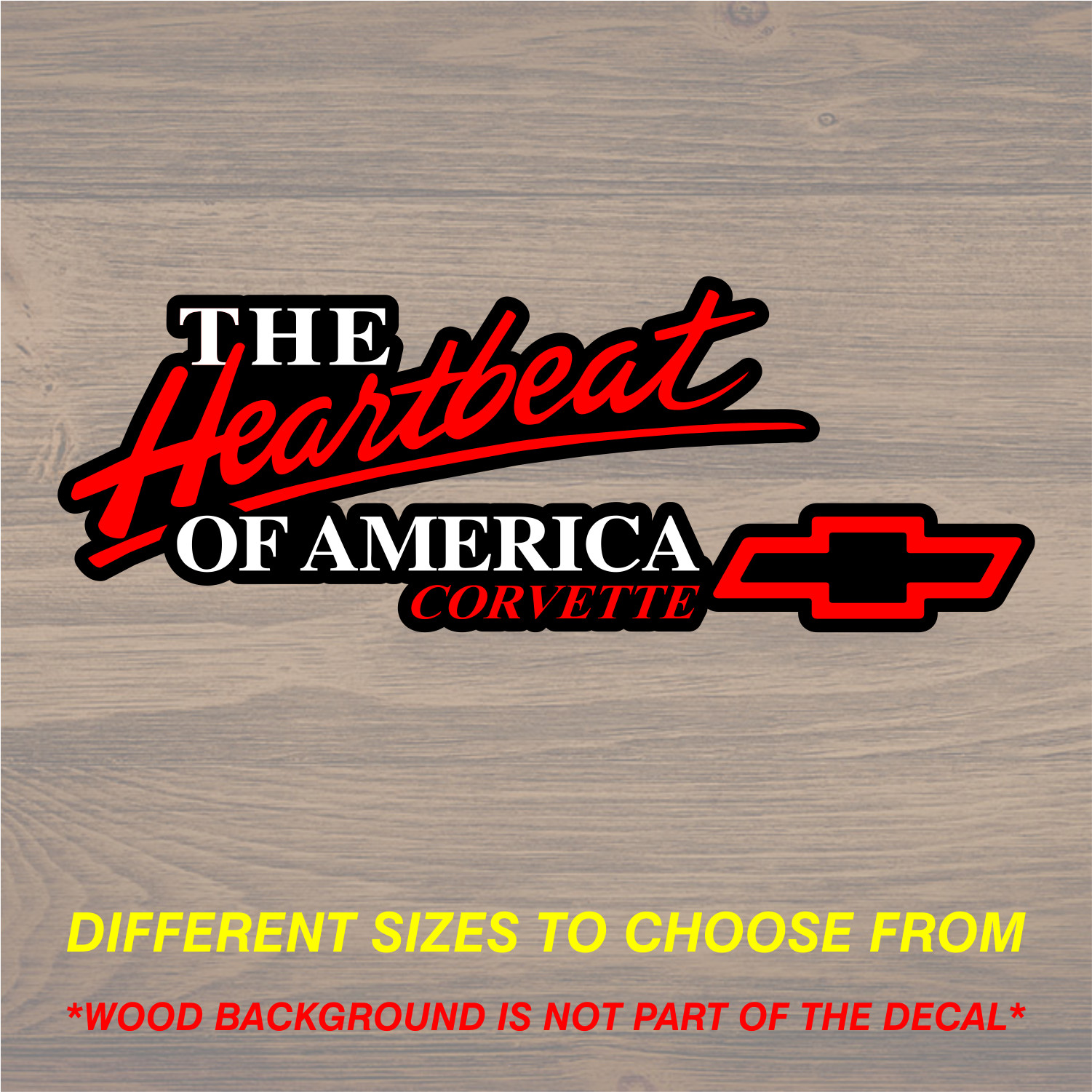Vinyl Decal Sticker Fits Chevrolet Corvette Heartbeat of America Graphics