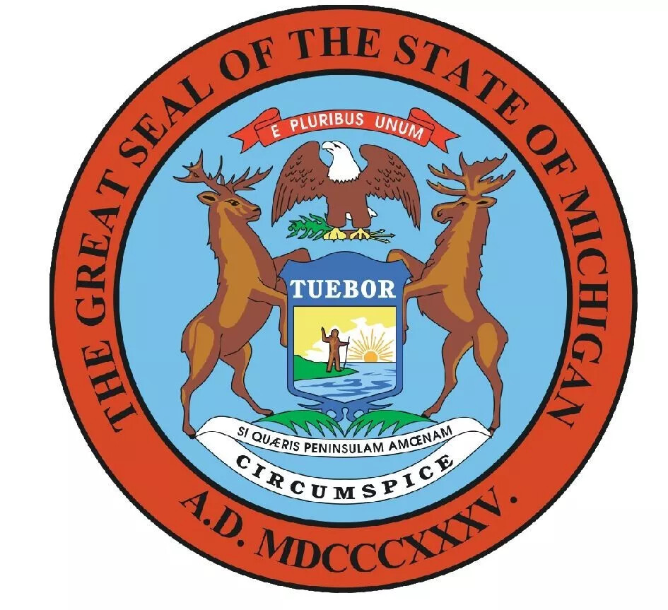 Michigan State Seal Sticker Decal R541