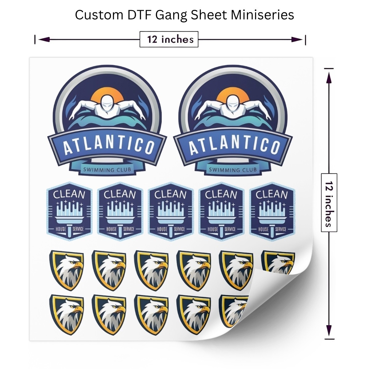 Custom DTF Gang Sheet Miniseries 12" Sheet Iron-on Transfer for T-Shirts & more