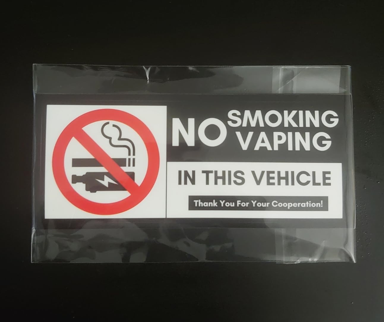 No Smoking for Vehicles Vinyl Sticker 10 Pack Set 2×5, White, Black, Red