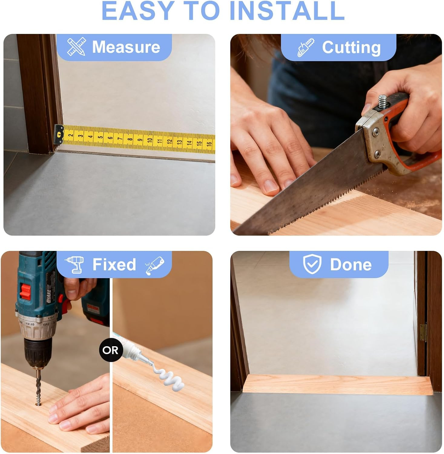 Red Oak Floor Transition Strip – 5" W x 48" L for Carpet, Tile & Wood