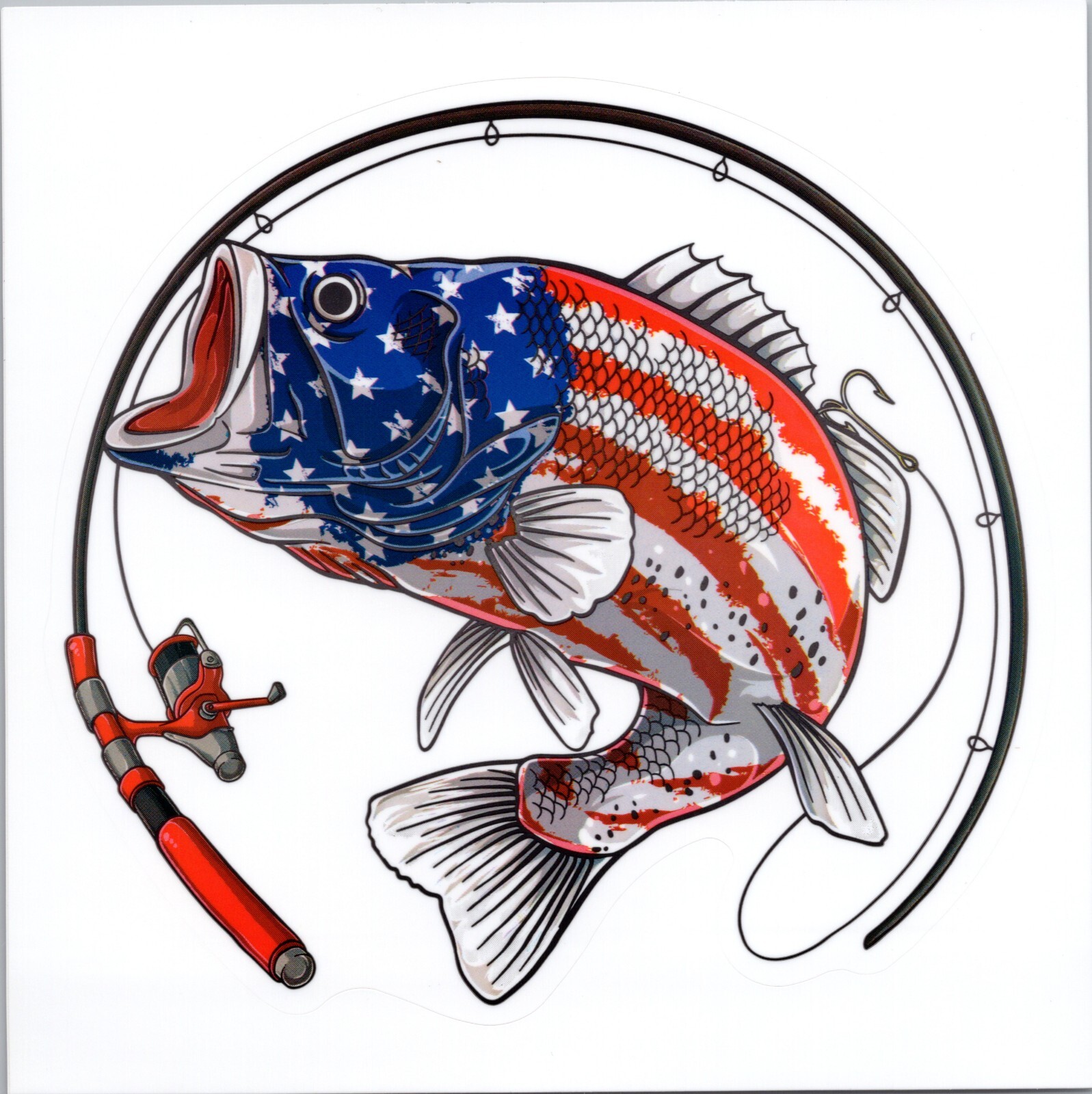 ALL-AMERICAN LARGEMOUTH BASS – Small Vinyl Sticker – 1.75in.