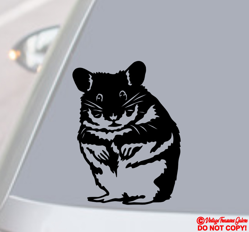 HAMSTER Vinyl Decal Sticker Car Window Wall Bumper CUTE MOUSE ANIMAL PET RODENT