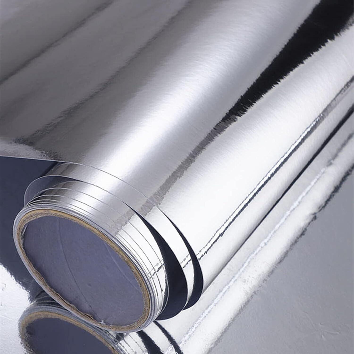 12"x78"chrome Mirror Silver Vinyl Wrap Sticker Decal Film Sheet,self-adhesive