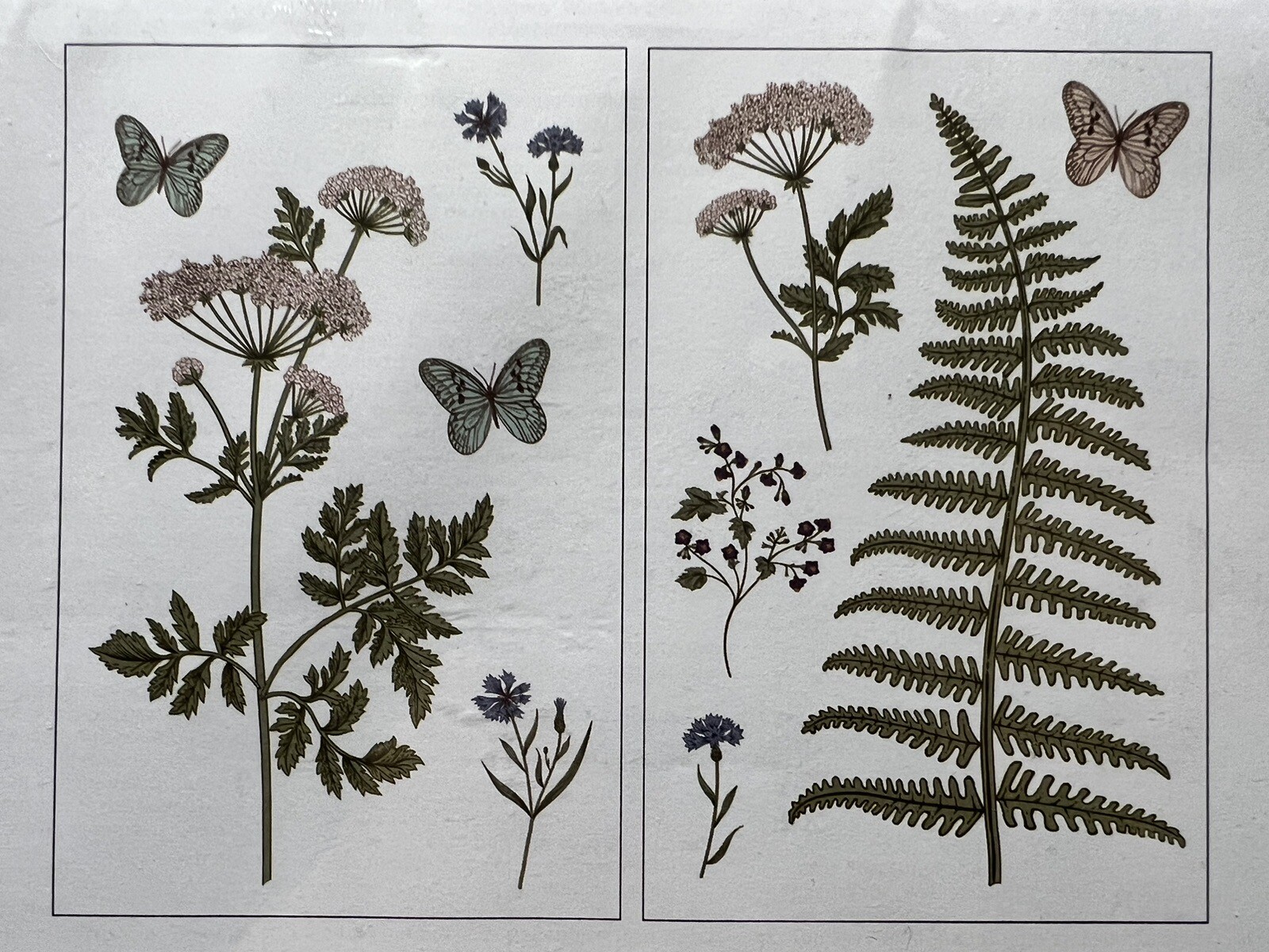 Ikea KINNARED Decorative Stickers Fern & Flowers 404.468.29 NEW