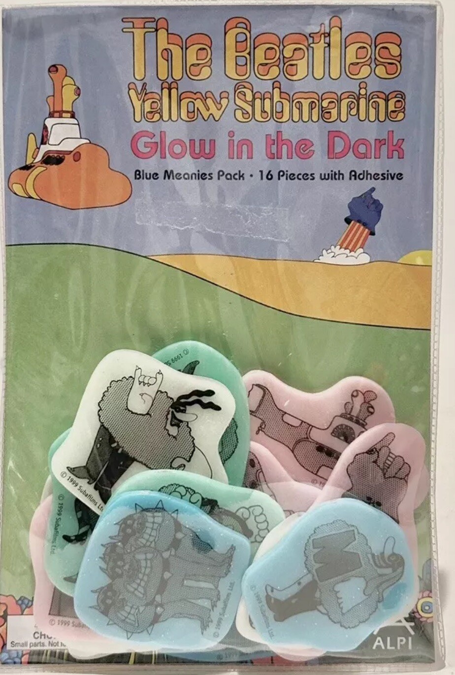 The Beatles Yellow Submarine Glow in the Dark Blue Meanies Wall Decoration 1999