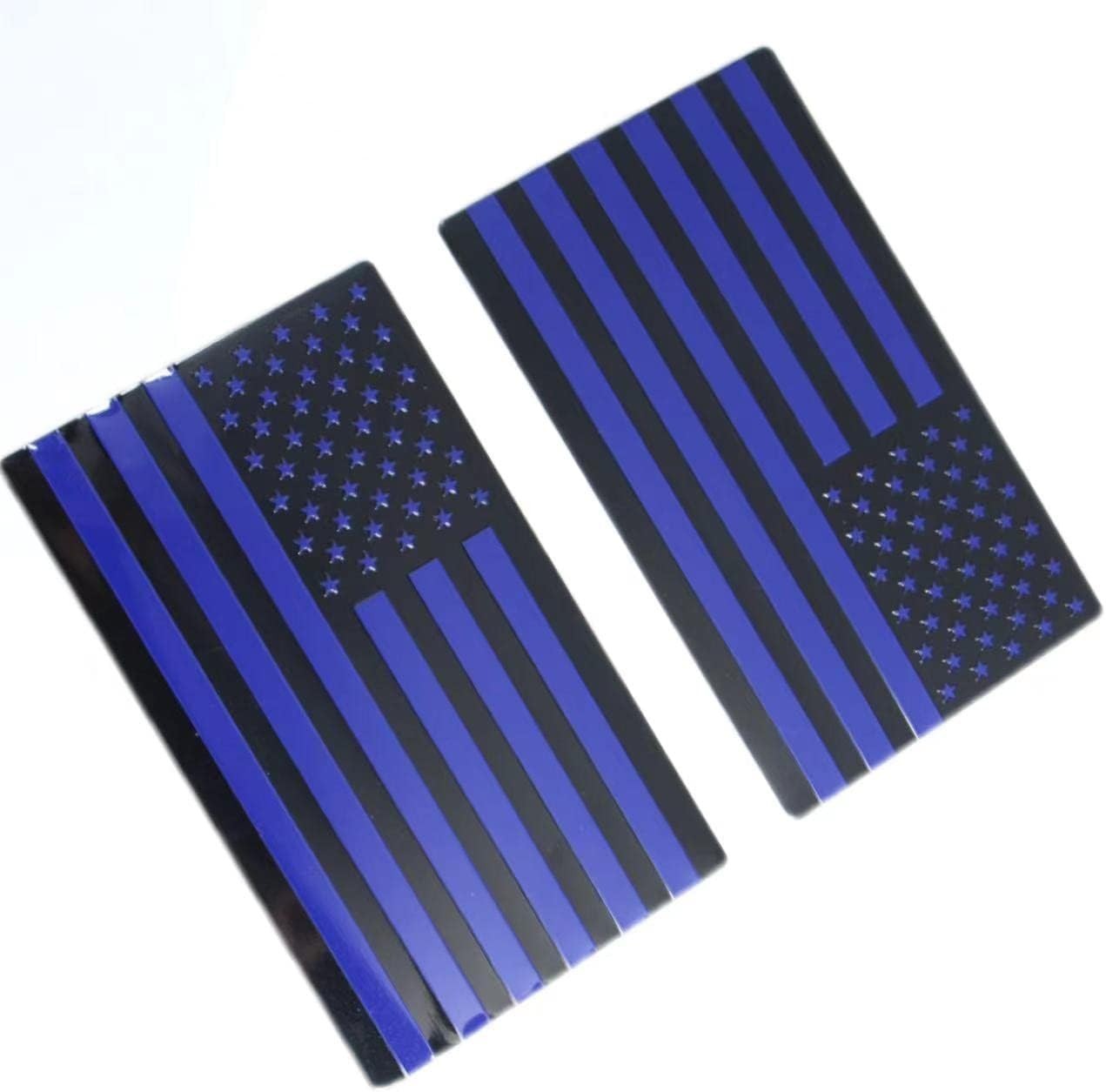Black Metal Flag Emblem for Cars Trucks 2pcs Forward and Reverse Set (5"x3") (Bl