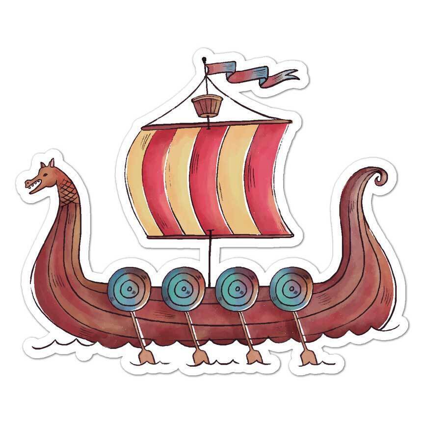 Viking Ship Boat Dragon Sticker Decal