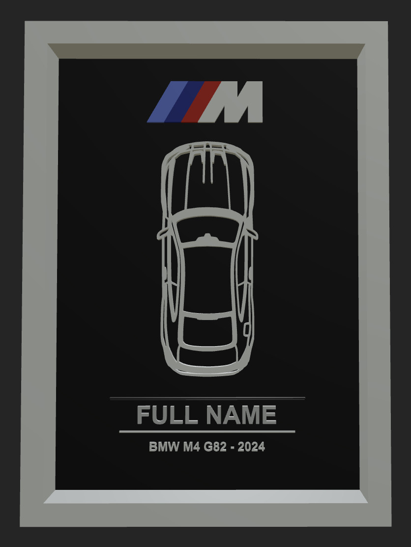 Personalized BMW M4 Wall Art | Custom Car Frame | M-Sport Car Enthusiast Gift