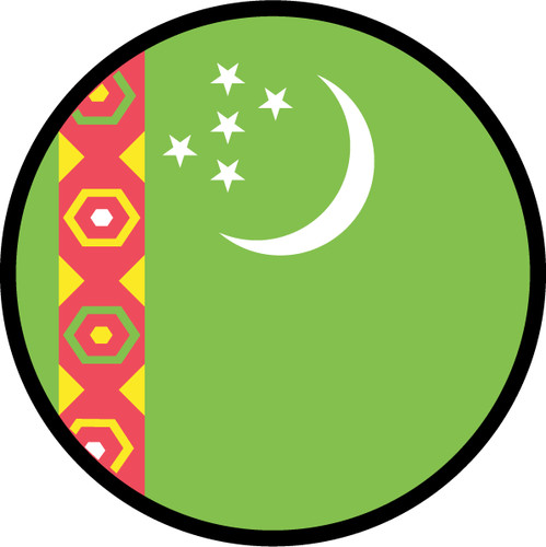 Turkmenistan Flag Circle Sticker Decal