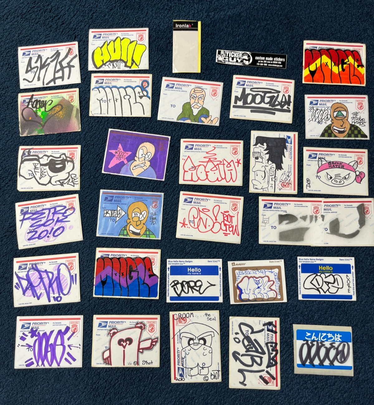 VTG Graffiti Street Art Sticker Pack Loose Lot Collection Label 228 x29 1404