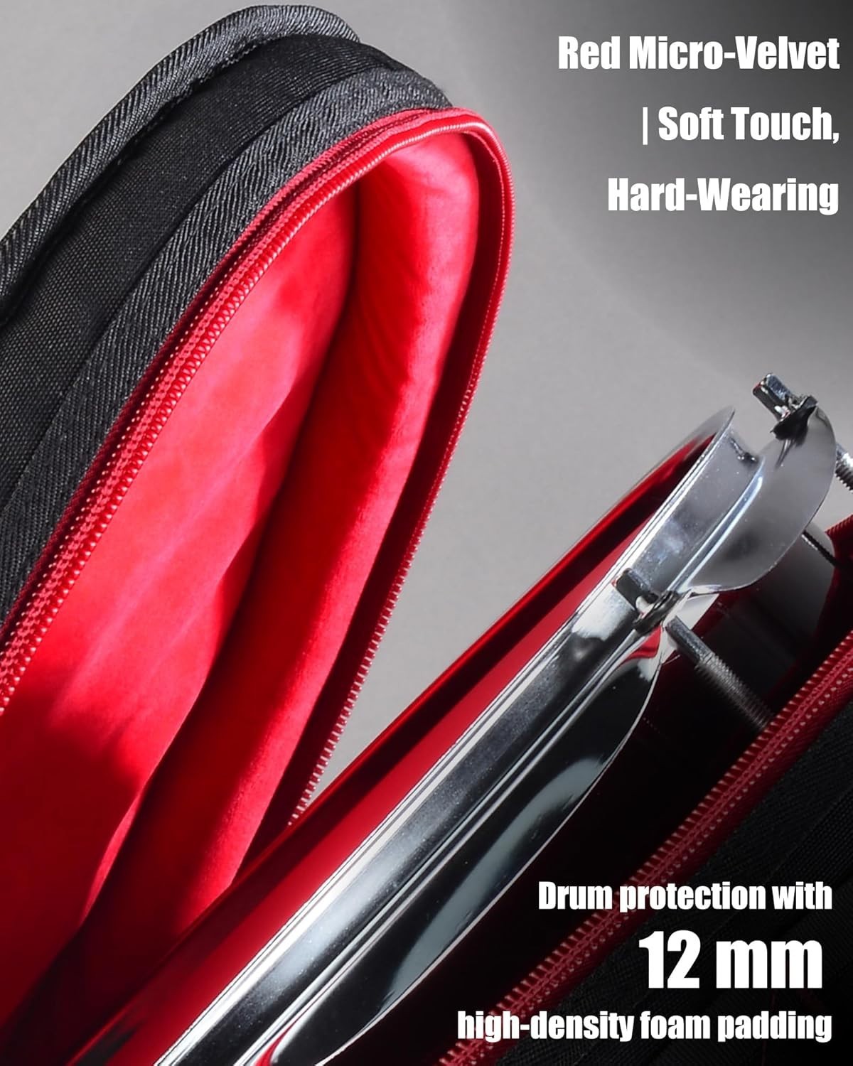 14×6.5 Snare Drum Case Thick Padded Drum Bag Lightweight Protective