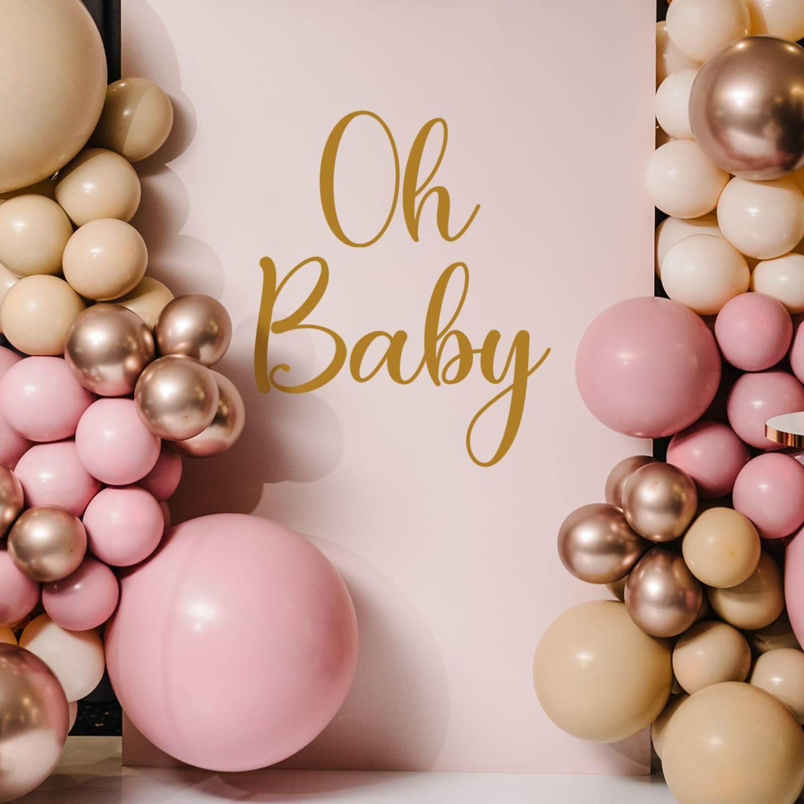 Oh Baby Decal Sign for Backdrop Boy Girl Neutral Gender Reveal Decor Large St…