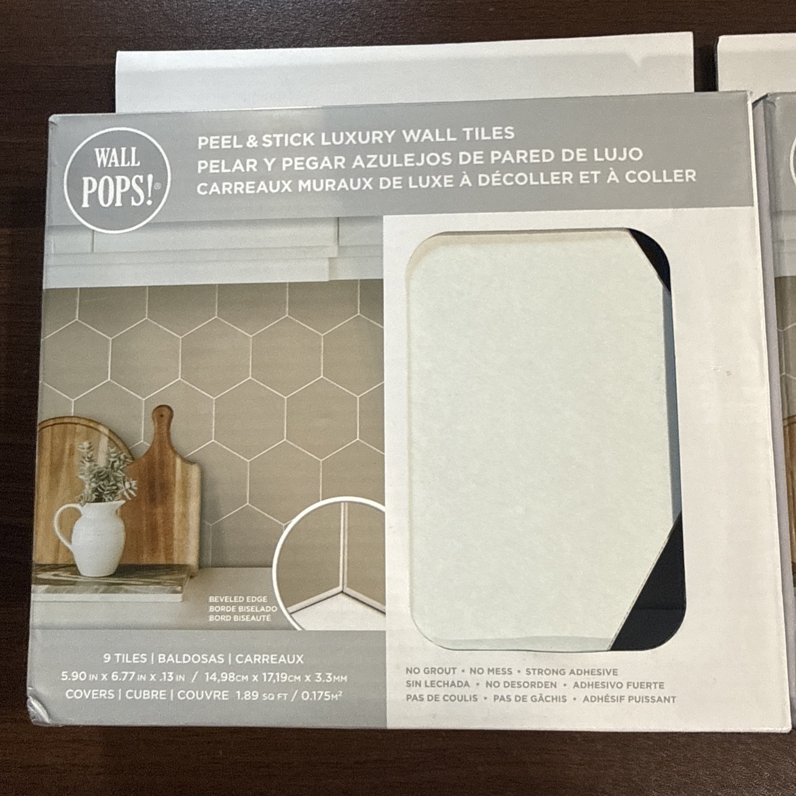 Wall Pops! Peel and Stick Wall Tiles White Hexagon 6”X6” 18 Tiles No Mess Grout
