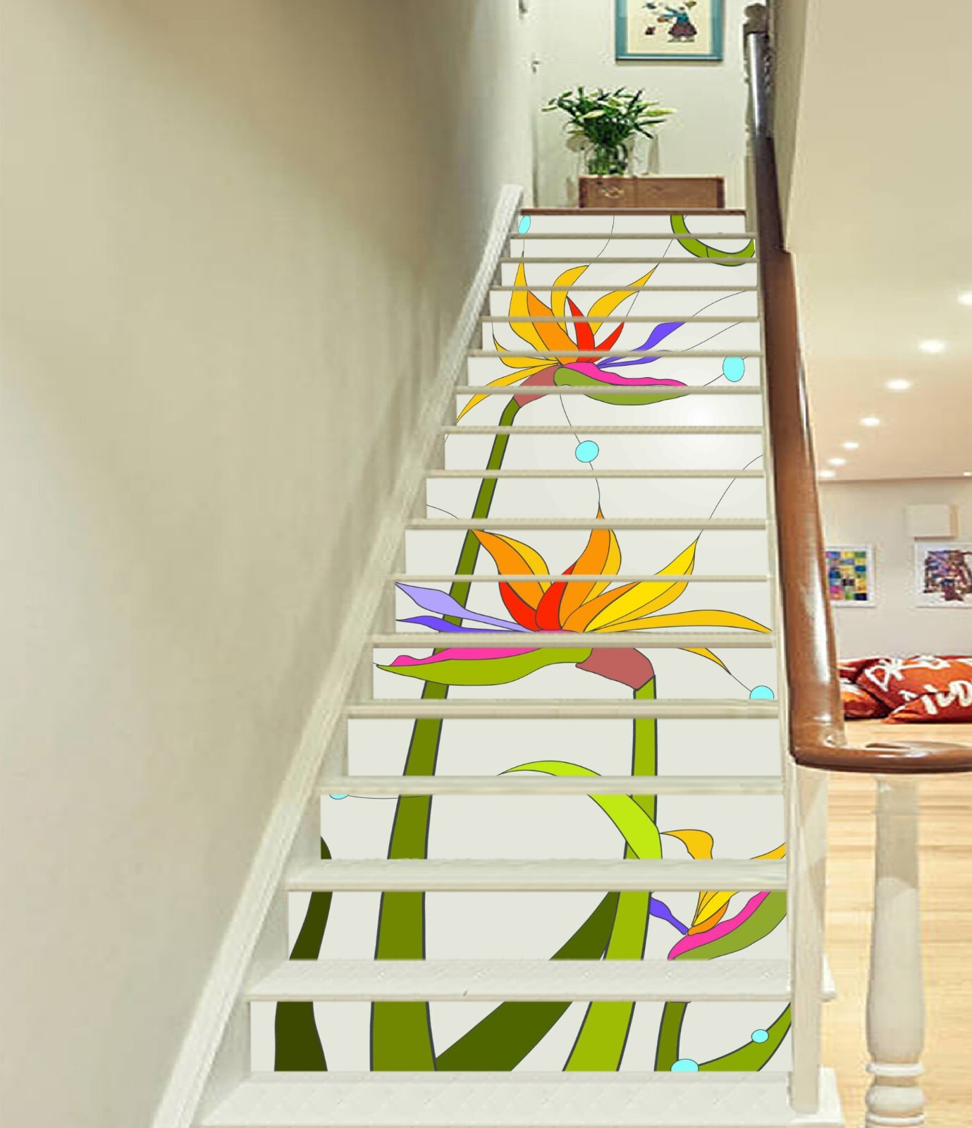 3D Windmill Flower AZ428 Stair Risers Decoration Mural Vinyl Wallpaper Kay