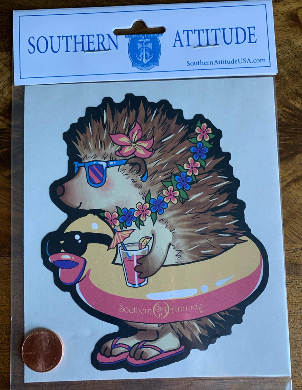 Southern Attitude Decal Sticker Wall Art Decor Hedgehog Sea Turtle Sassy Salty