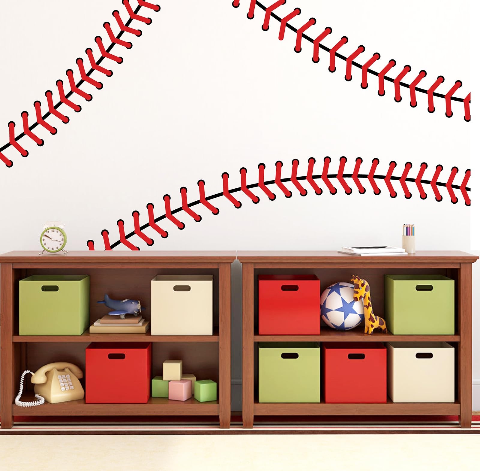 Giant Baseball Wall Decals 86 Inches Extra Large Stitches 1