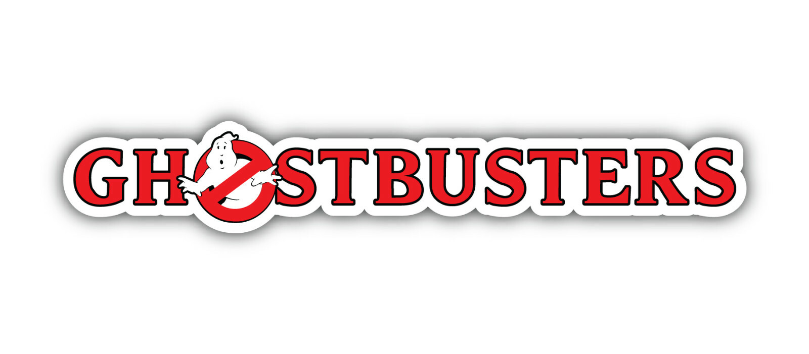 Ghostbusters Cartoon Slogan Red Sticker Bumper Decal – "SIZES"