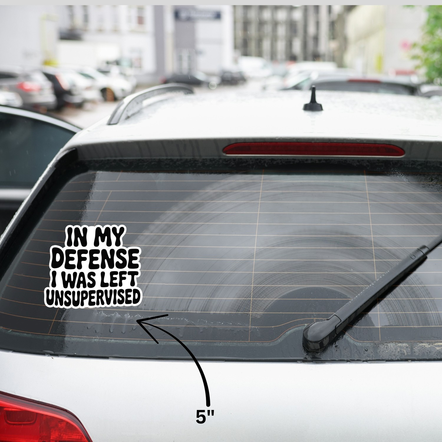 4PCS “In My Defense I Was Left Unsupervised” Stickers – Funny Sarcastic Quote