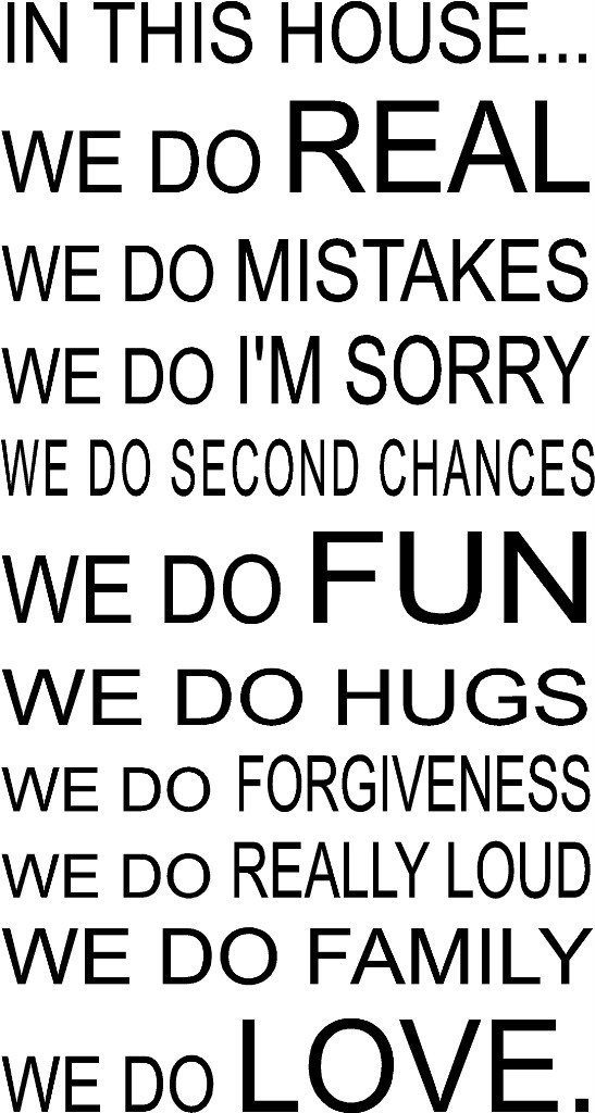 In This House we do… Vinyl Decal Home Décor 10" x 20"