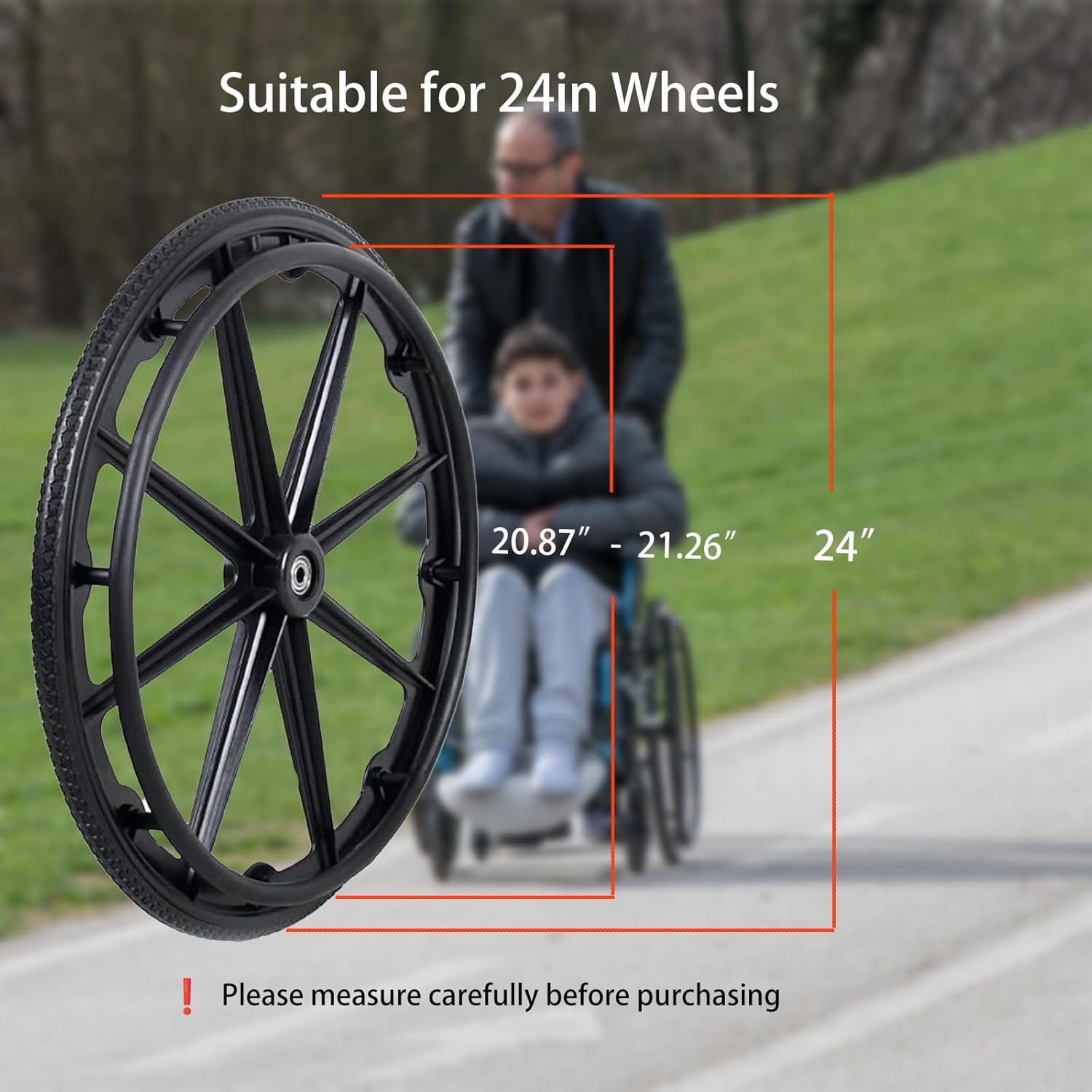 1pair Push Rim Covers, 24 Inch Wheelchair Cover, Silicon Wheel Covers (Yellow)