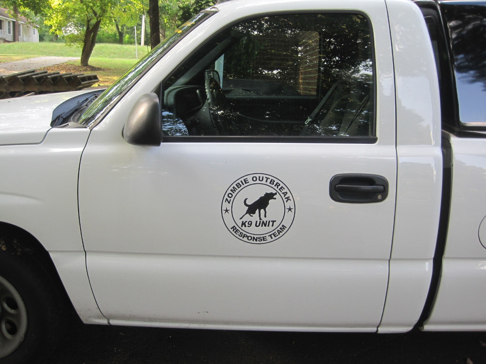 Set of 2- Zombie Outbreak Response Team K-9 Unit Decals Car Door Window 75043