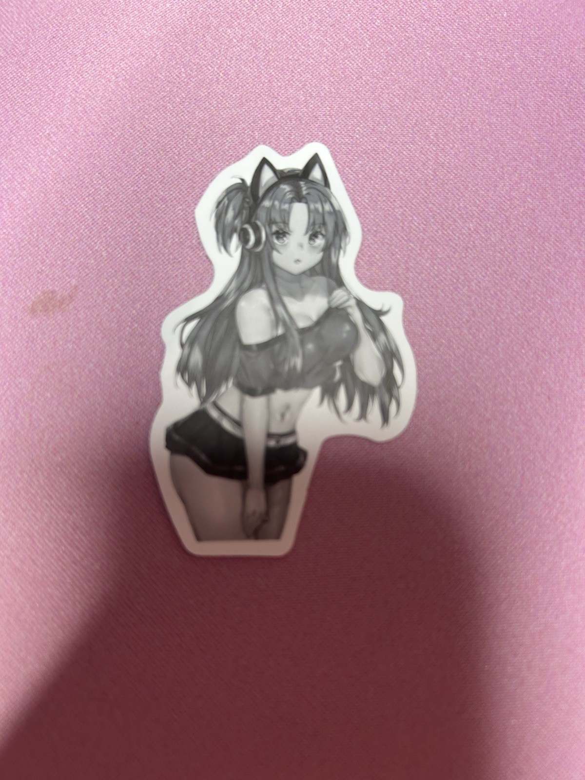 black and white waifu lewd stickers #14