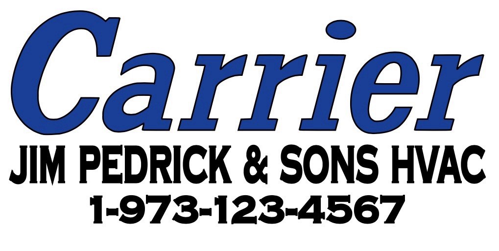 TWO Carrier HVAC Die Cut Vinyl Decal Heating Cooling Plumbing Trade Van Truck