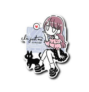 Shiuchi Tomomi SALAD DAYS Just Me Pink Girl B-SIDE LABEL sticker vinyl thick art