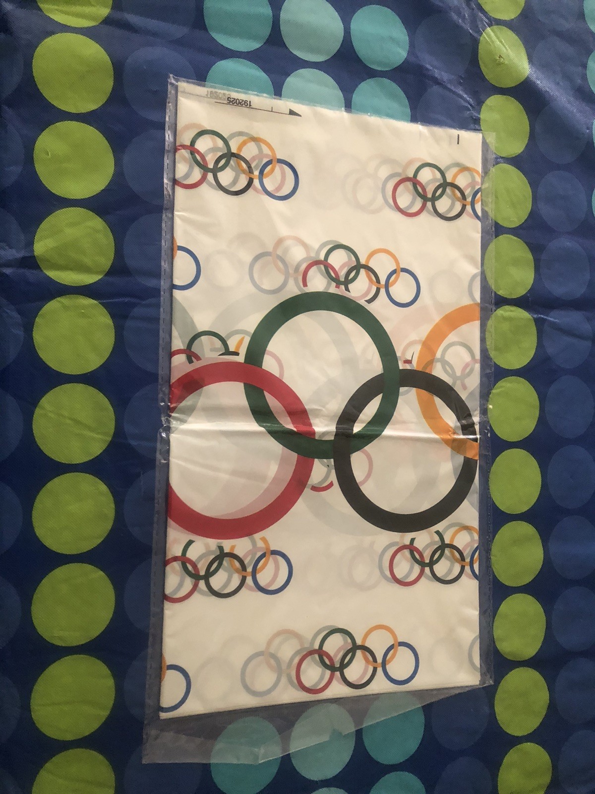 Lot Of 6 Plastic USA Olympic Rings Logo Table Cloths Brand New 52”x84”