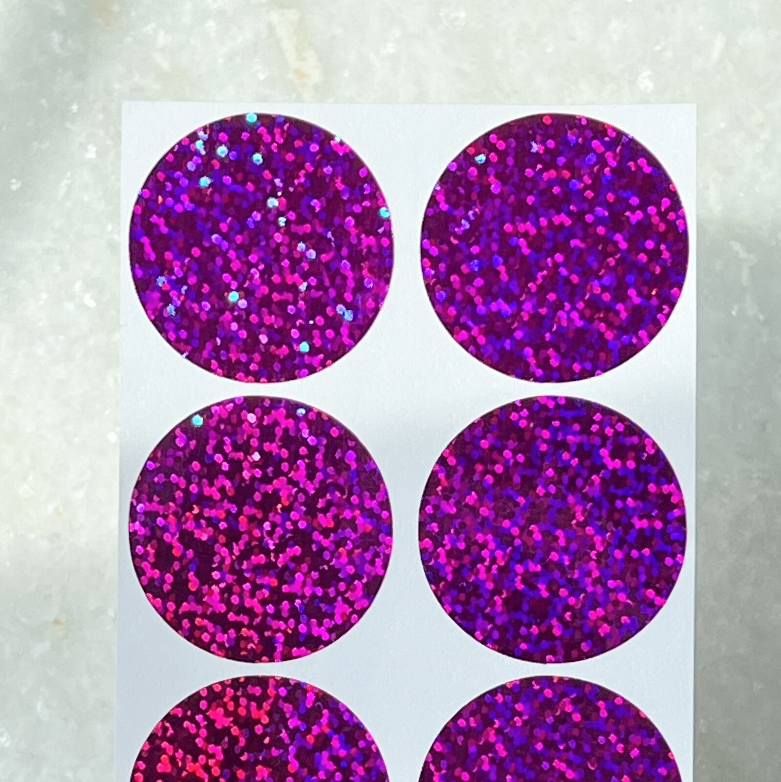 Holographic Sparkle Circle Sticker Sheet! – Choose a Size & Color!