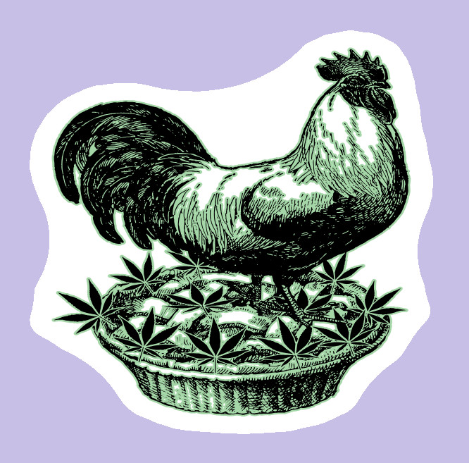 Weatherproof Chicken Pot Pie Weed Stickers Vinyl Decal Added Layer UV Safe Humor