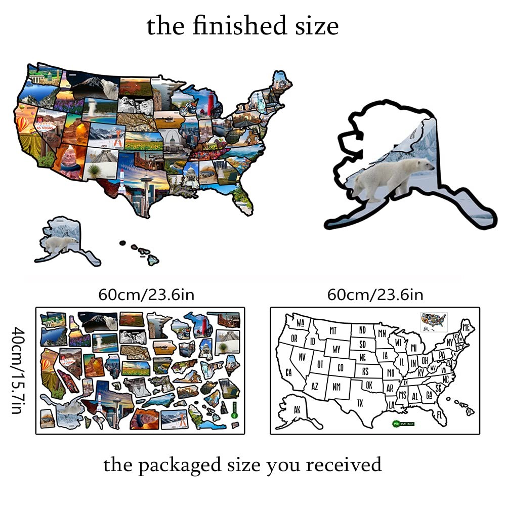 Sticker, 50 States Travel Map Theme for RV, 23.6" x 15.7"
