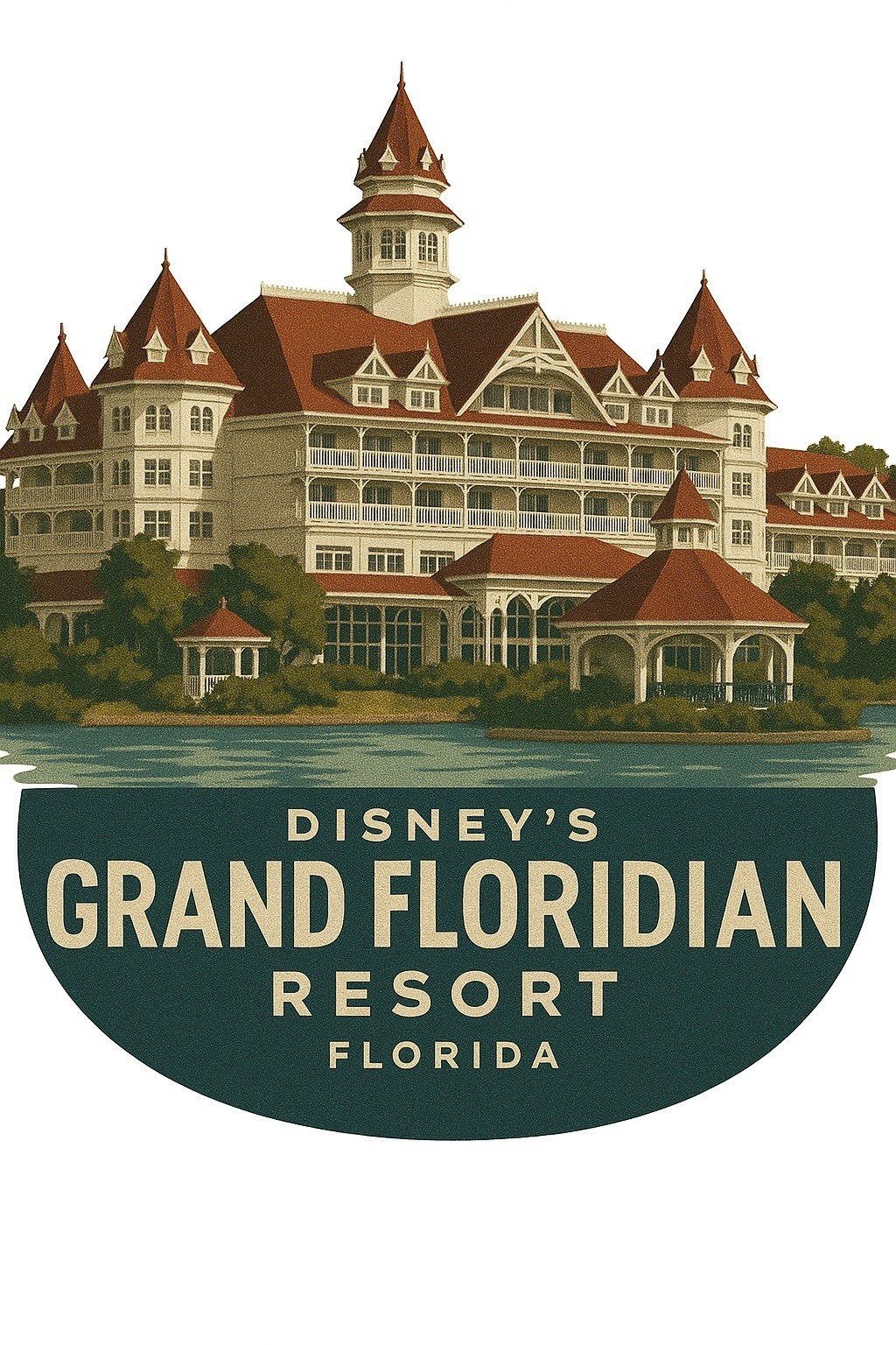 Grand Floridian Resort 3” Tall Vinyl Sticker Travel Trip Souvenir Florida