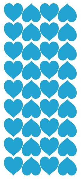 Light Blue Heart Hearts Stickers Sticker 1" DC20-056