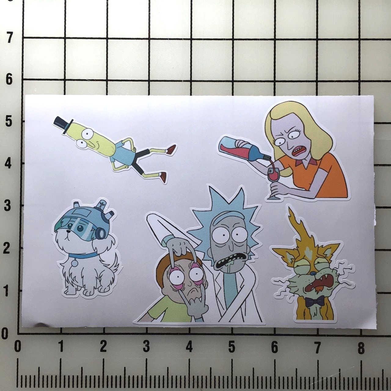 Rick and Morty 5" x 8" Vinyl Decal Sticker Set