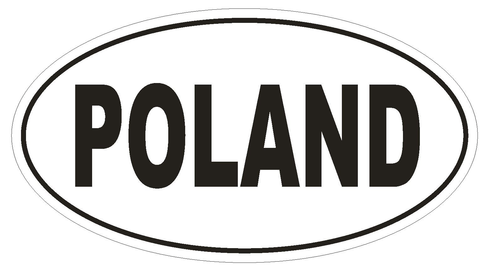 POLAND Oval Bumper Sticker or Helmet Sticker D2127 Country Euro oval