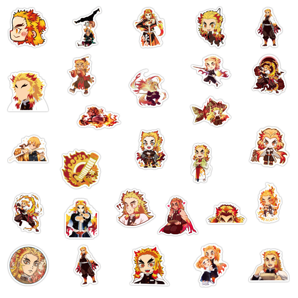 100Pcs Rengoku Kyoujurou Anime Sticker for Adults Teens Girls Water Bottles
