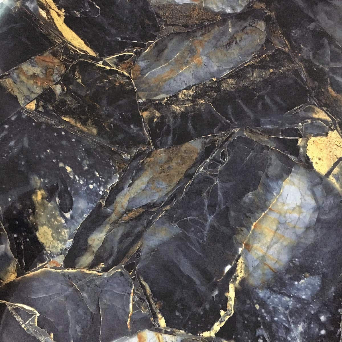 Adhesive Marble Paper Granite Look Marble Effect Gloss 2" x 15.8" Blue Stone