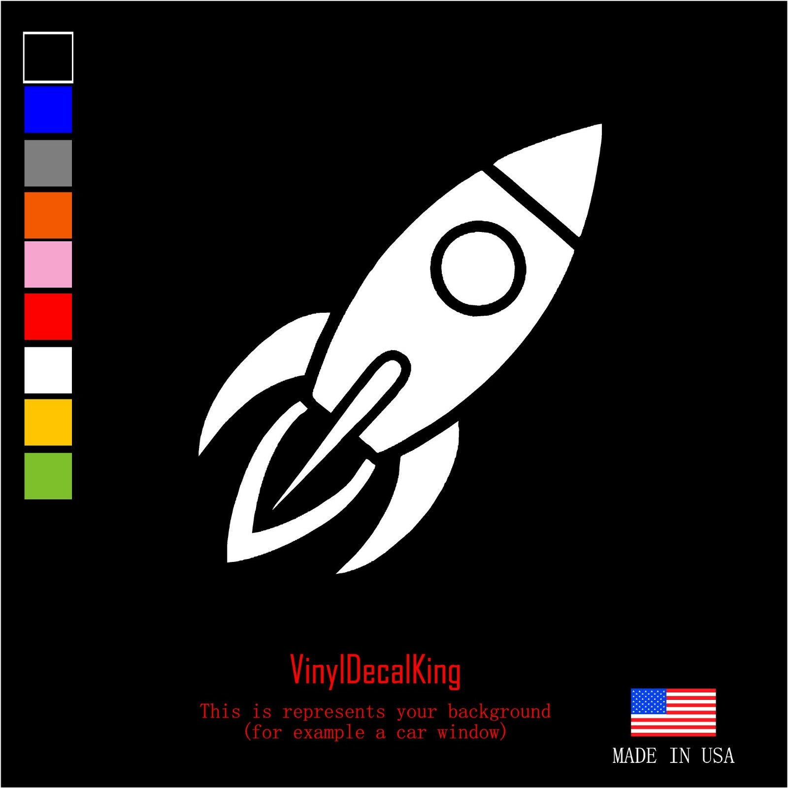 Rocket To The Moon Vinyl Die Cut Car Decal Sticker-FREE SHIPPING Ship SpaceX
