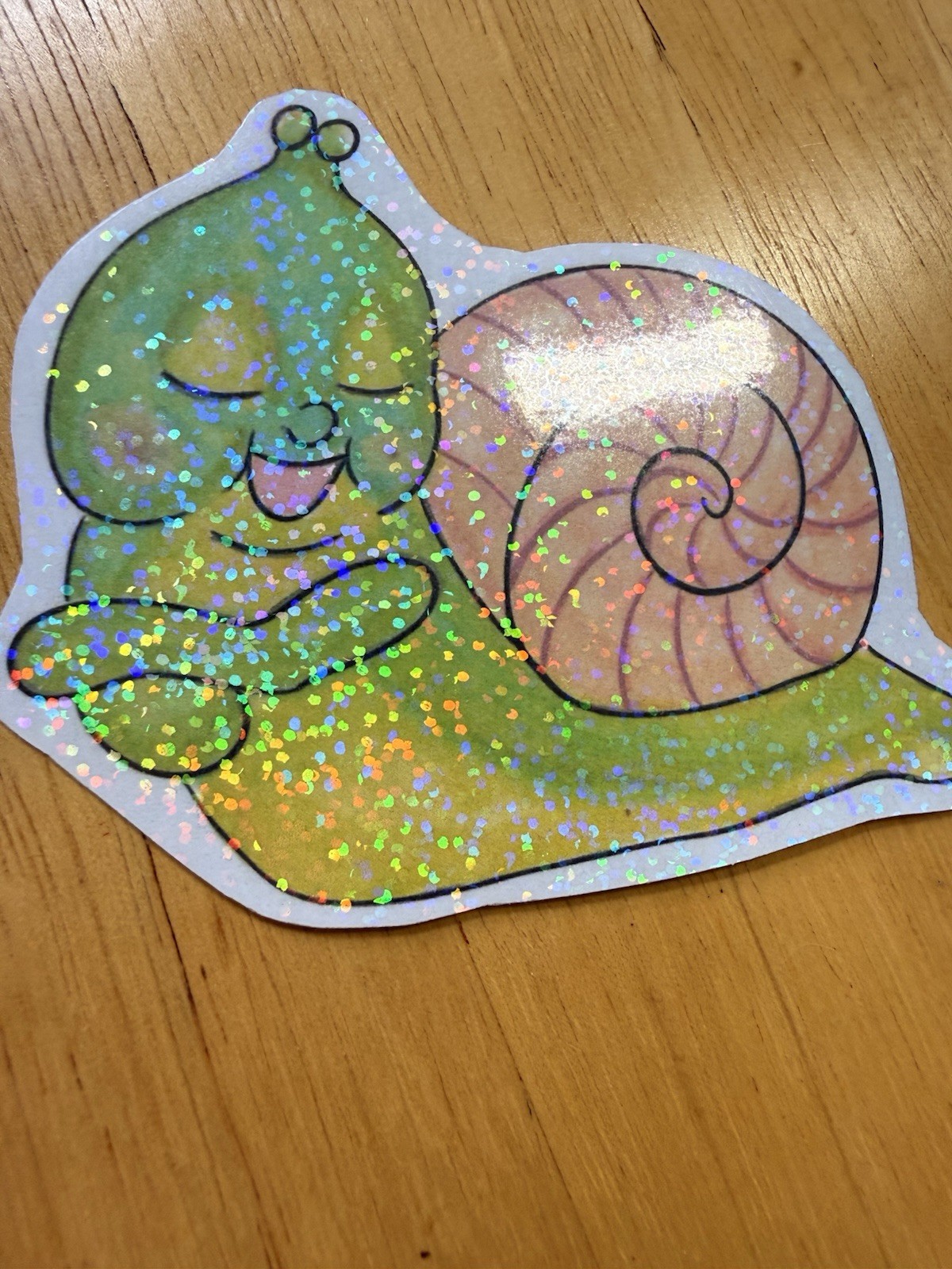 Whimsical happy snail art sticker decal 50s inspired original art