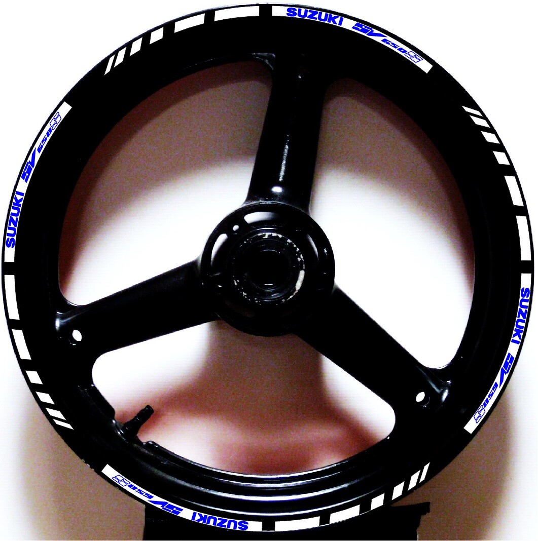 PRINTED CUSTOM GP STYLE 2 TONE RIM STRIPE WHEEL DECAL TAPE STICKER SUZUKI SV650S
