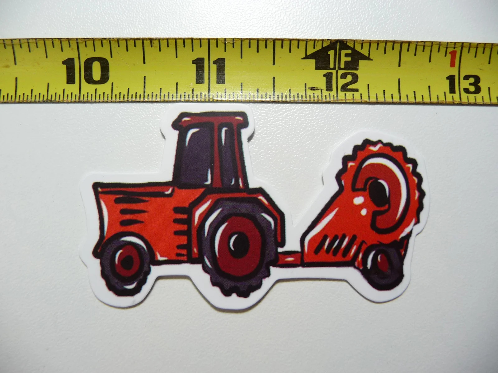 LEFT FACING CARTOON HAY RAKE TRACTOR SMALL STICKER DECAL HEAVY EQUIPMENT