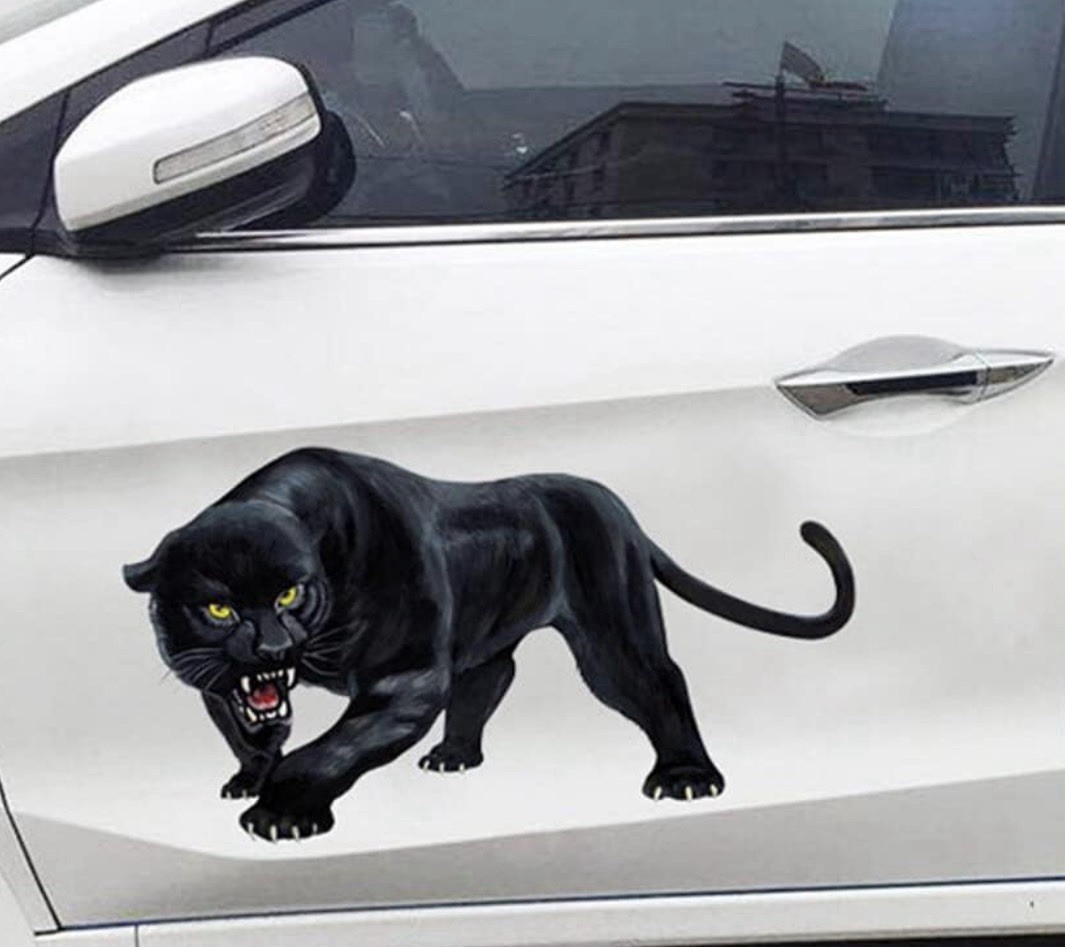 2 PACK BLACK PANTHER LEOPARD 7.5” INCH VINYL DECAL STICKER SET LOT 2PCS LARGE