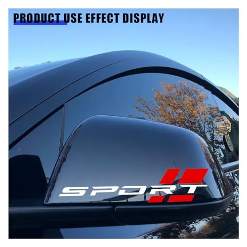 2PCS Car Sport Letter Logo Vinyl Decal, Exterior Accessories Fit for White&red