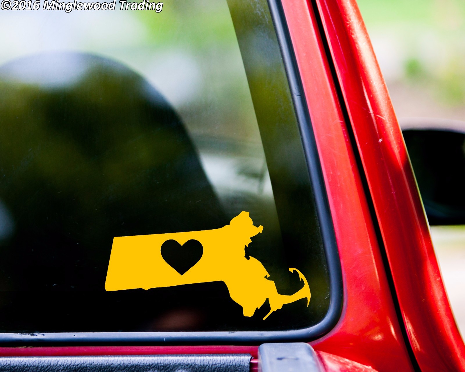 MASSACHUSETTS HEART Vinyl Sticker – Home State Love MA – Die Cut Decal