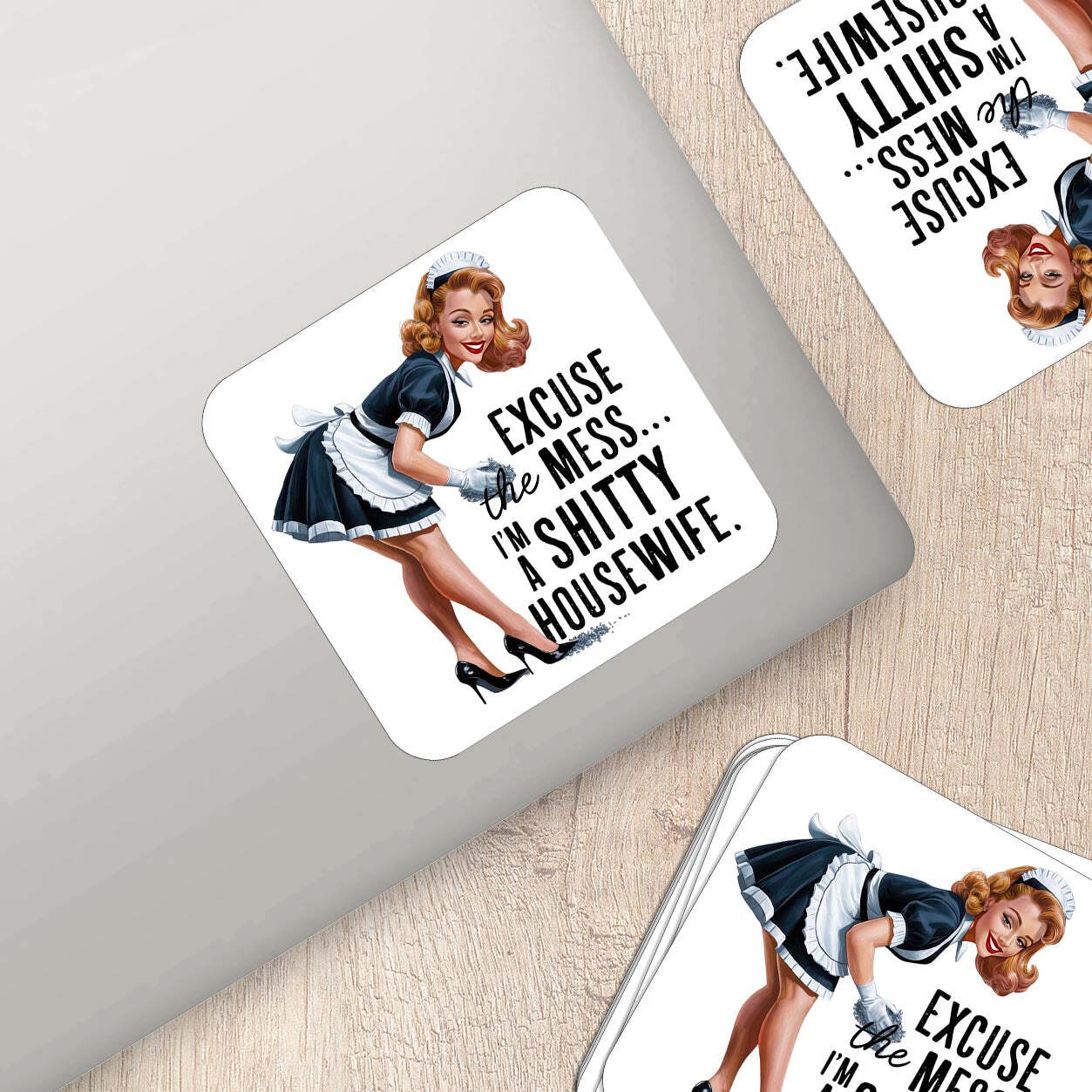 Sarcastic Pinup Girl Sticker – Weatherproof Vinyl for Laptops & Water Bottles