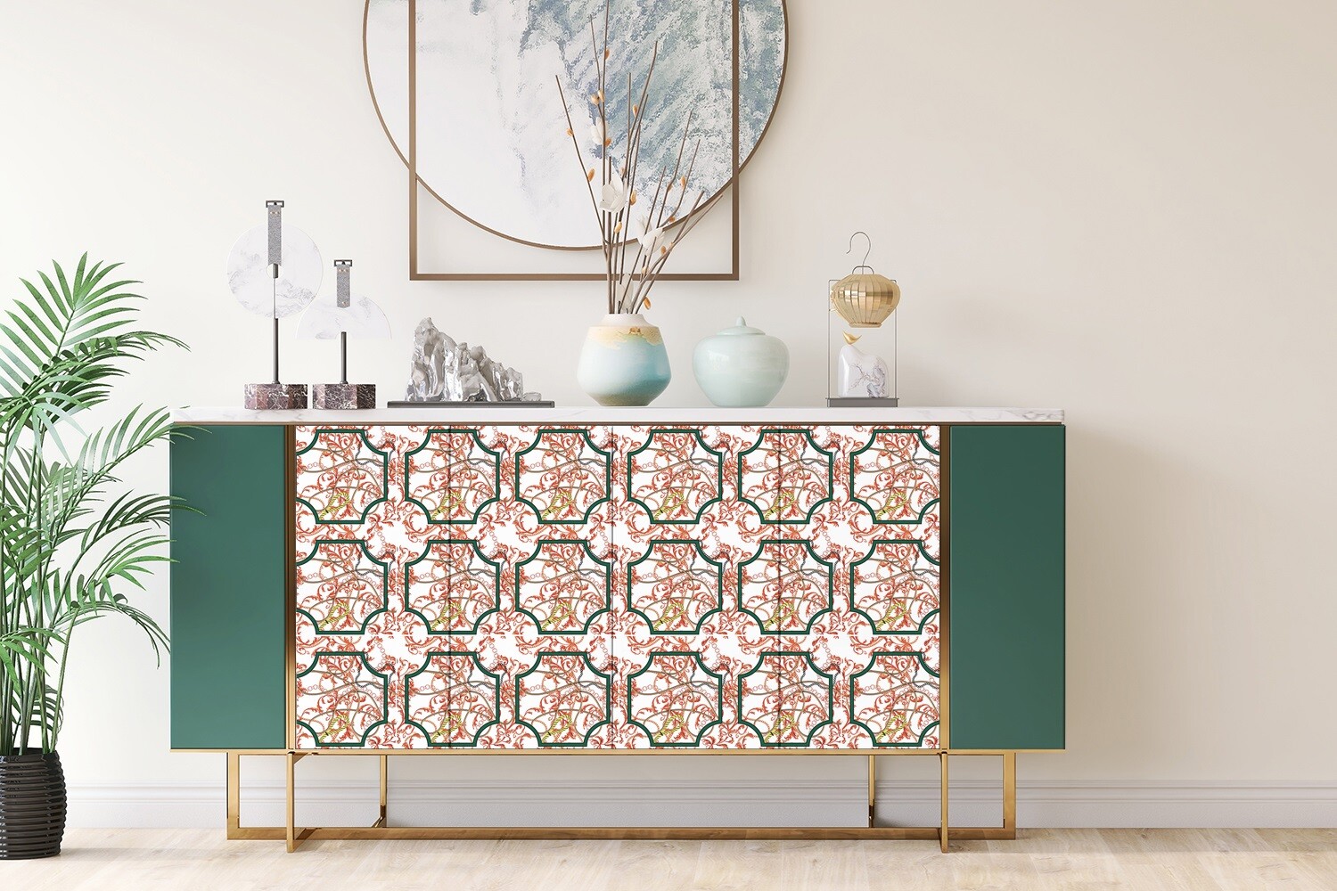 Wall Door Furniture Adhesive Decorative Sticker Decal Ethnic pattern 100×50